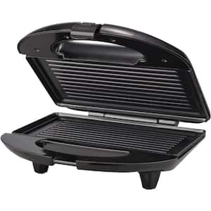 44 sq. in. Black Stainless Steel Nonstick Panini Press and Sandwich Maker