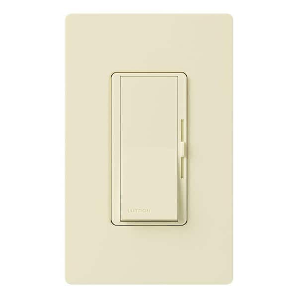 Lutron Diva Dimmer Switch for Incandescent and Halogen Bulbs with Wallplate, 600-Watt/Single Pole, Almond (DVW-600PH-AL)