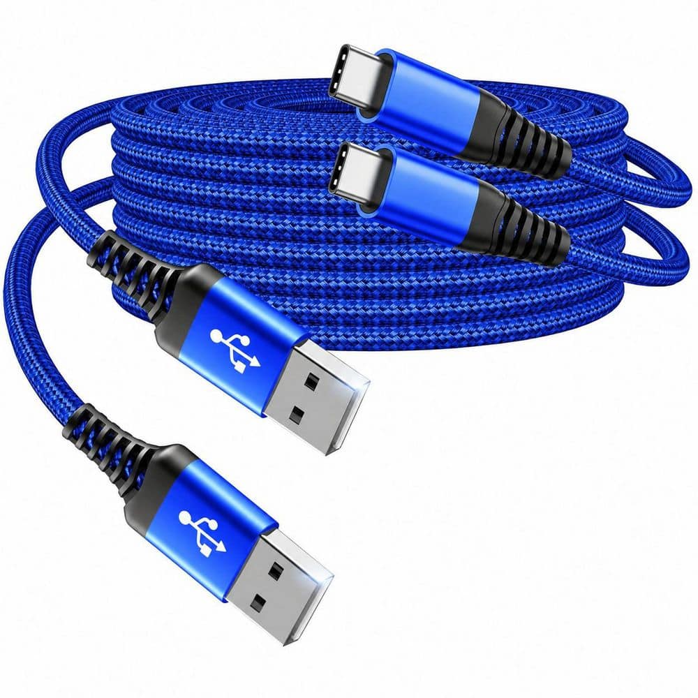 2-Pack USB A to USB C Cable Fast Charging 10FT Braided Charger Cord for iPhone 17 16 15 Pro Max Samsung LG
