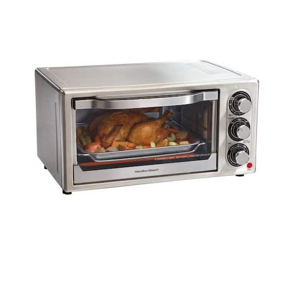 Hamilton Beach 1300 W 6-Slice Stainless Toaster Oven with Broiler and Built-In Timer