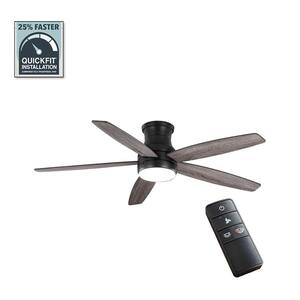 Ashby Park 60 in. Integrated White Color Changing LED Matte Black Ceiling Fan with Light Kit and Remote Control