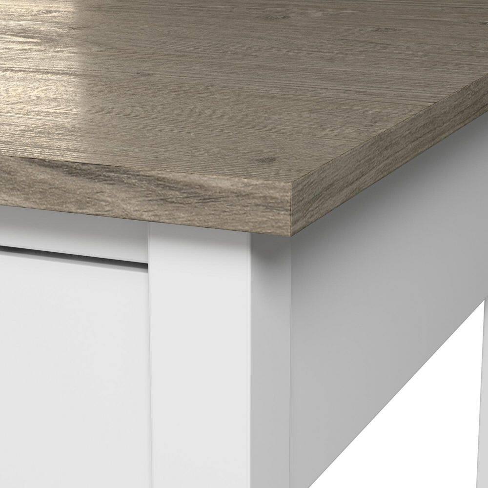 Shiplap Gray and Pure White Farmhouse Storage Cabinet