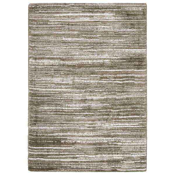 AVERLEY HOME Gale Brown/Ivory 7 ft. x 10 ft. Abstract Distressed Striped Polyester Indoor Area Rug