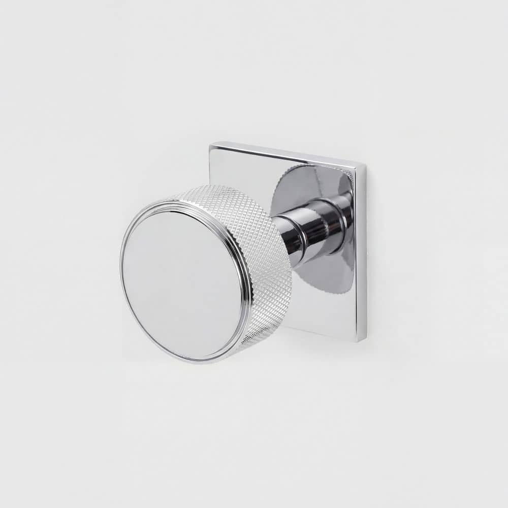 Taylor Polished Chrome Modern Heavy Duty Knurled Interior Door Knob, Square Plate and Concealed Screws (Double Dummy) price history on PriceWatchPro