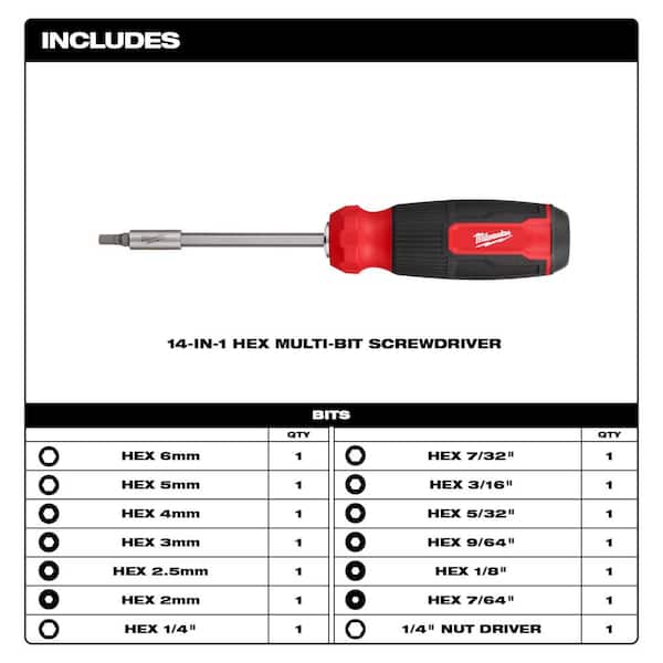 14-In-1 Hex Multi-Bit Screwdriver