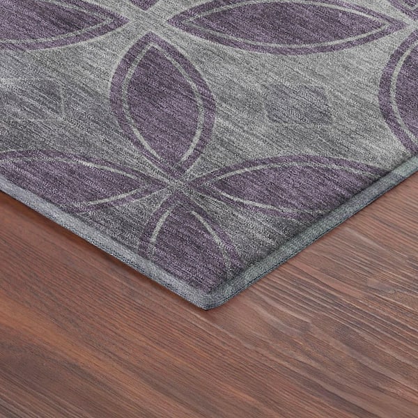 Mayfield Premium Machine Washable Abstract AMF2423 Plum 10 ft. x 14 ft. Area Rug