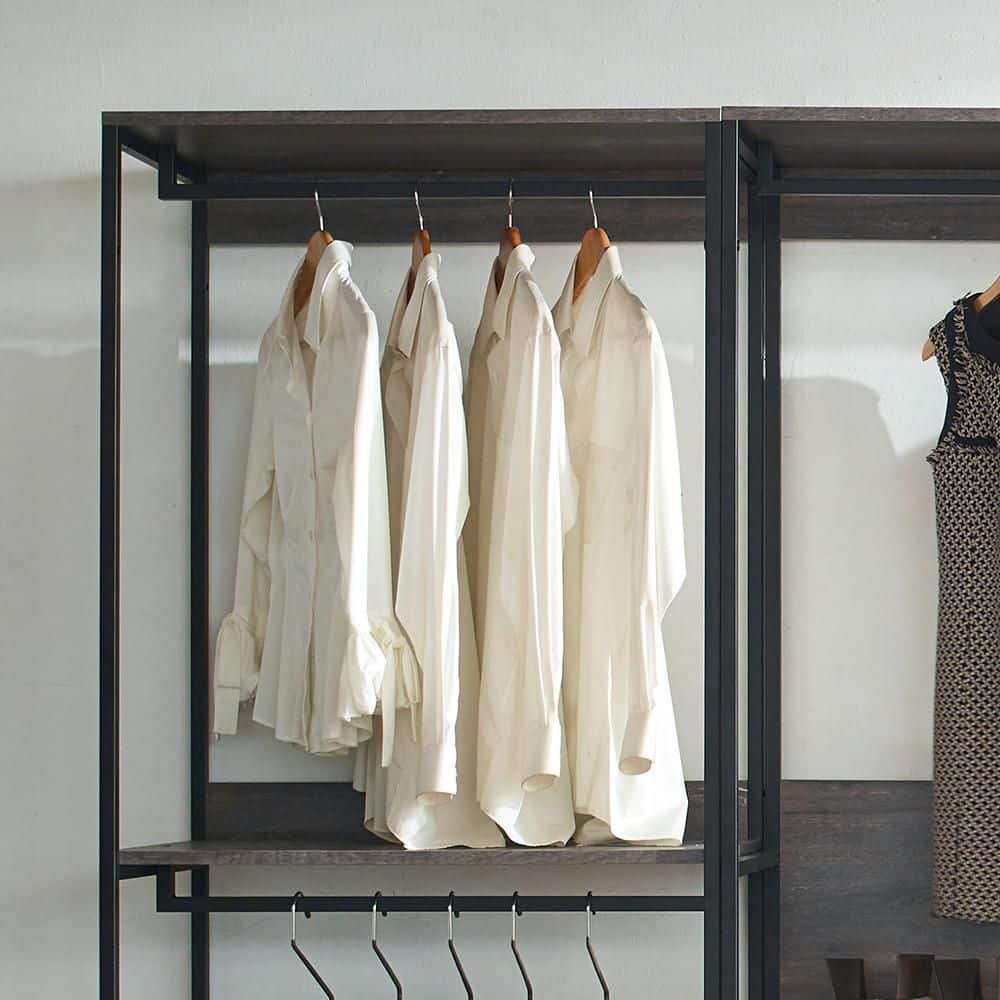 Monica Rustic Gray Wood Walk-In Closet System with Drawer