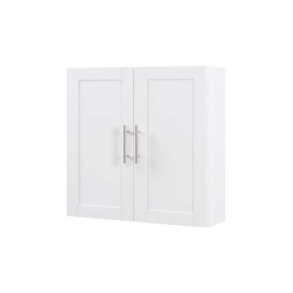 24 in. W x 24 in. H Rectangular White MDF Surface Mount Medicine Cabinet without Mirror
