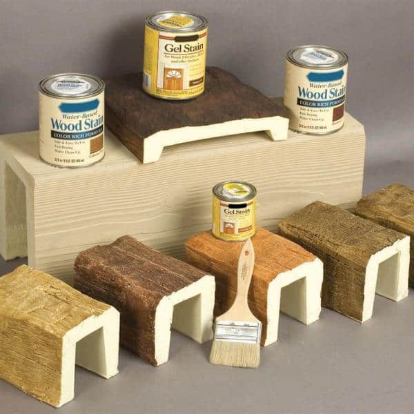 Unfinished Hand Hewn Faux Wood Beam in Light Brown Polyurethane