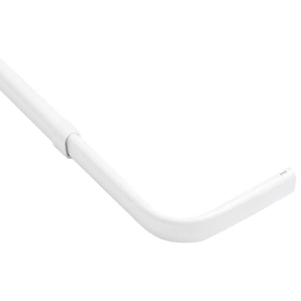 Unbranded 28 in. - 48 in. Single Curtain Rod in White