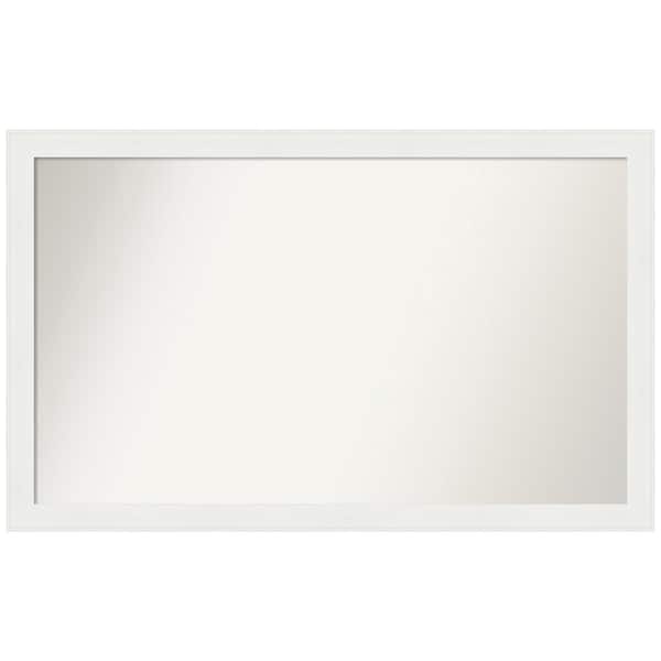 Amanti Art Vanity White Narrow 47.5 in. x 29.5 in. Custom Non-Beveled Recycled Polystyrene Framed Bathroom Vanity Wall Mirror