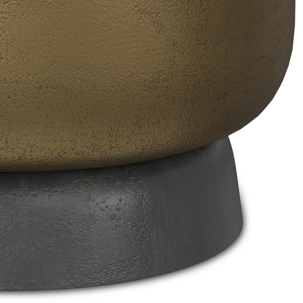 Cody 16" Round Antique Brass and Bronze Metal Side Table