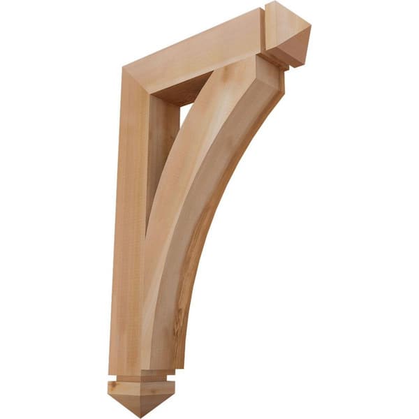 Ekena Millwork 3.5 in. x 32 in. x 20 in. Western Red Cedar Thorton Arts and Crafts Smooth Bracket