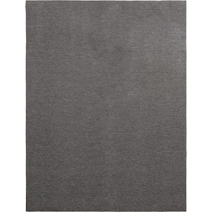 Heavy Traffic Gray Solid Color 6 ft. x 8 ft. Carpet Remnant Area Rug