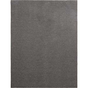 Heavy Traffic Gray Solid Color 8 ft. x 12 ft. Carpet Remnant Area Rug