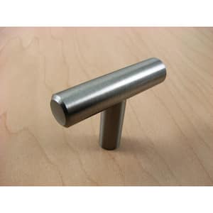 Modern 2 in. Satin Nickel Steel Bar Cabinet Knob (10-Pack)