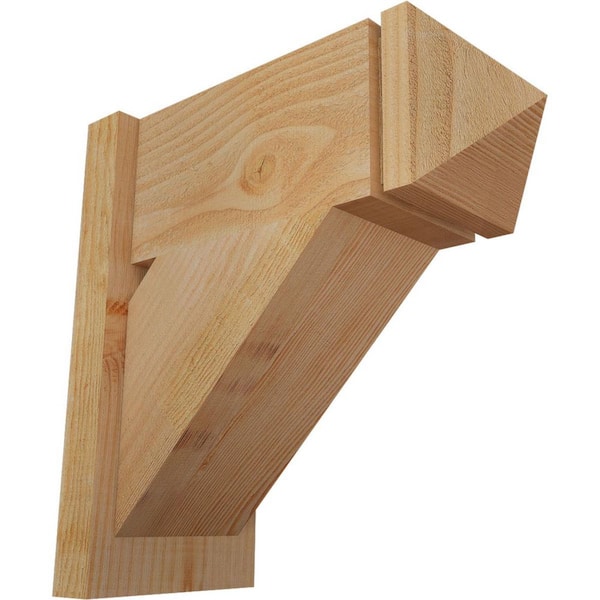 Ekena Millwork 8 in. x 18 in. x 18 in. Traditional Arts and Crafts Rough Sawn Douglas Fir Outlooker