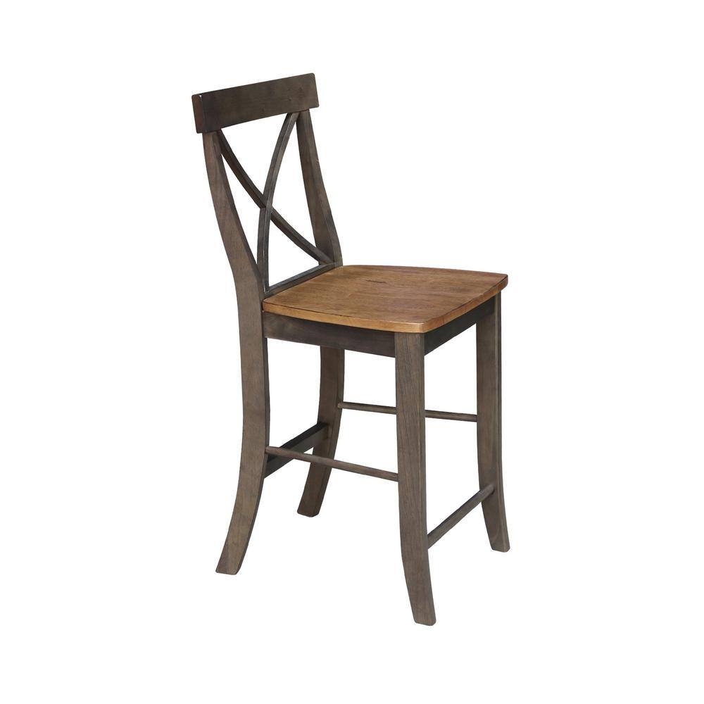 Hickory Washed Coal Solid Wood Traditional Counter Stool