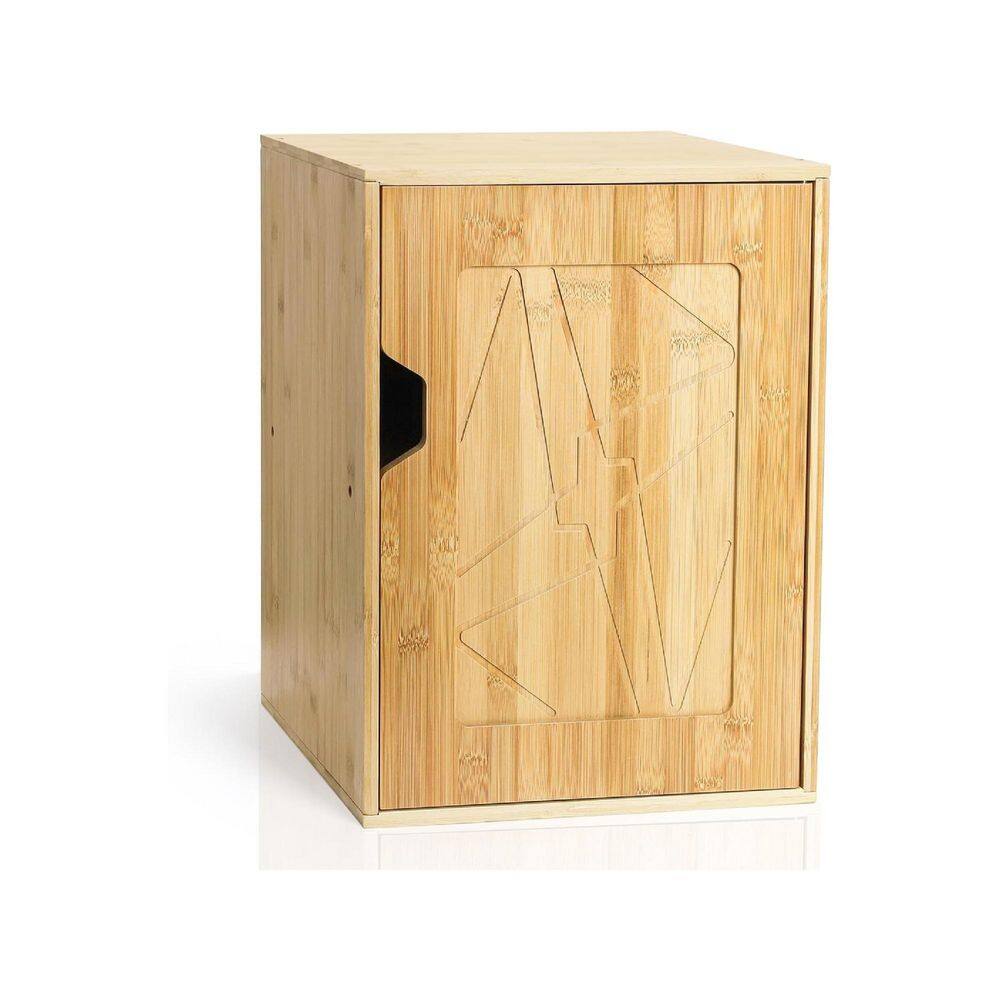 2 Tiers Beige 17 in. x 12 in. Wood Shadow Box with Door HDF32N3YL7