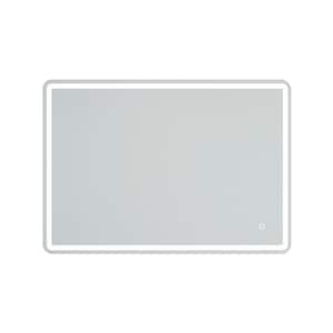 40 in. W x 28 in.H Large Rectangular Frameless Wall-Mount Anti-Fog Bluetooth LED Light Bathroom Vanity Mirror in Silver