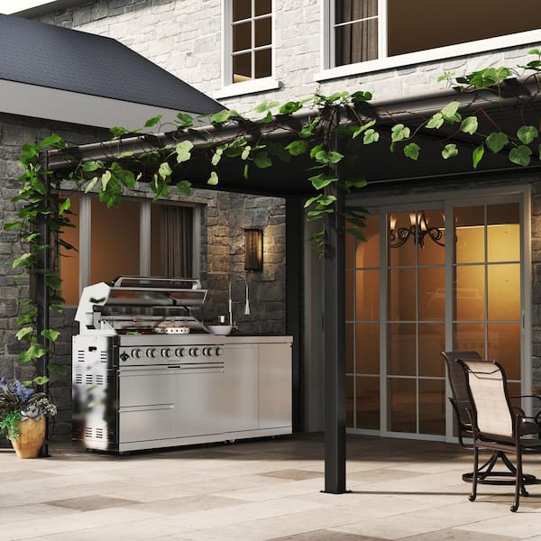 Mondawe 82 in. W 6-Burner Propane Gas Grill Island in Stainless