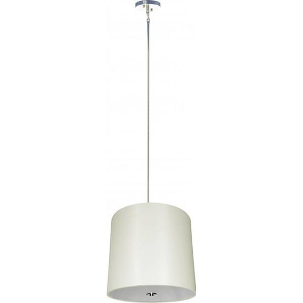 Illumine 5-Light Chrome Chandelier with Belvedere Cream Fabric Shade