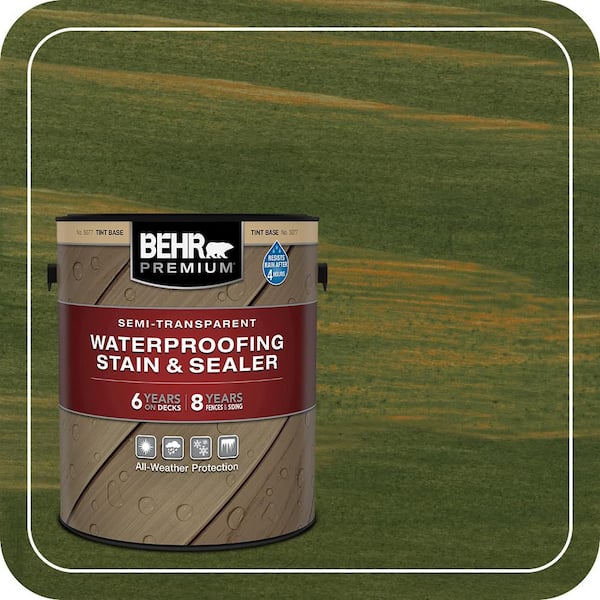 1 gal. #ST-120 Ponderosa Green Semi-Transparent Waterproofing Exterior Wood Stain and Sealer
