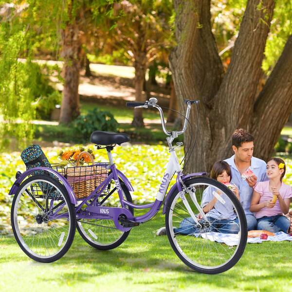 Zeus & Ruta 26 in. Adults Tricycle Trikes, Steel Frame with Large