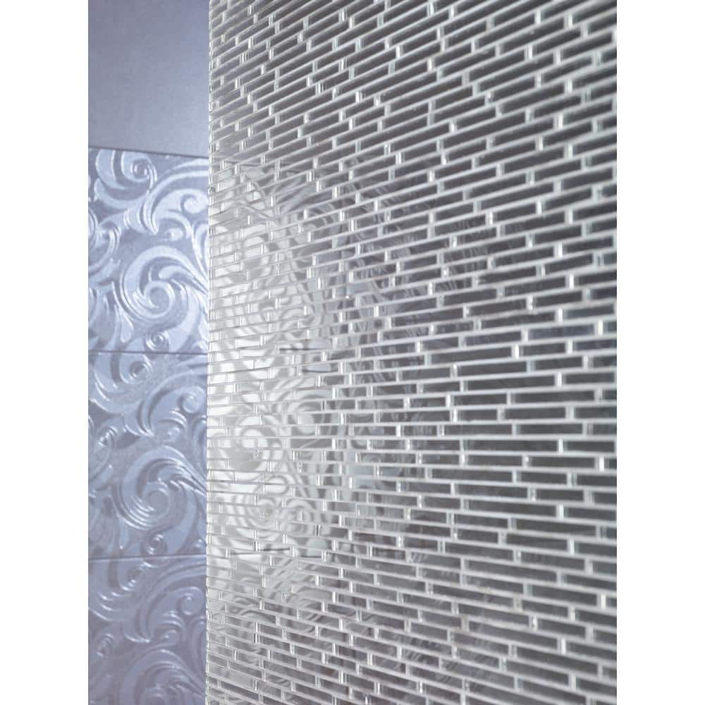 10.4" x 11.2" Silver Mirrored Glass Mosaic Wall Tile