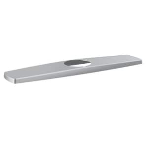 Stryke 2.44 in. x 10.75 in. Arctic Stainless Lumicoat Metal Kitchen Faucet Deck Plate