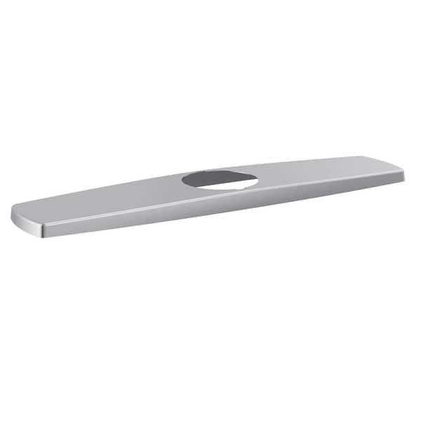 Delta Stryke 2.44 in. x 10.75 in. Arctic Stainless Lumicoat Metal Kitchen Faucet Deck Plate
