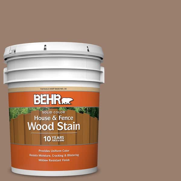 BEHR 5 gal. #SC-148 Adobe Brown Solid Color House and Fence Exterior Wood Stain