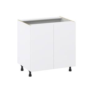 Fairhope Bright White Slab Assembled Base Kitchen Cabinet with 3 Inner Drawers (33 in. W X 34.5 in. H X 24 in. D)