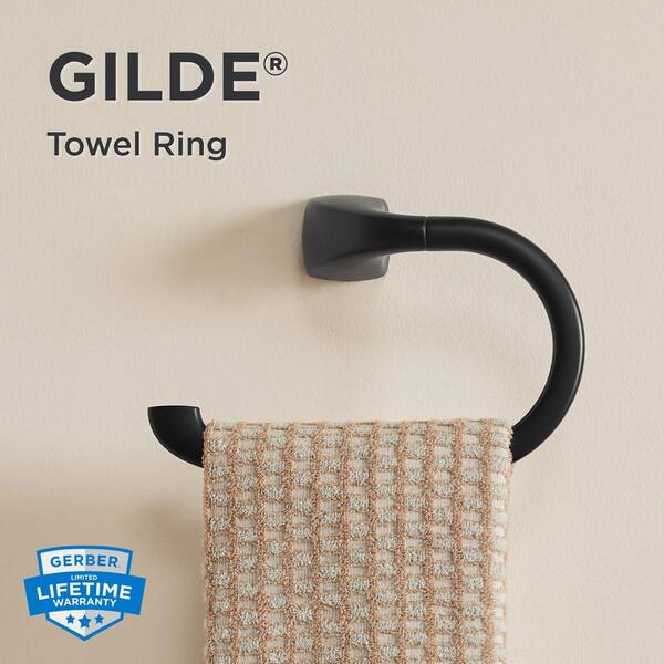 Gilde Wall Mounted Towel Ring in Satin Black