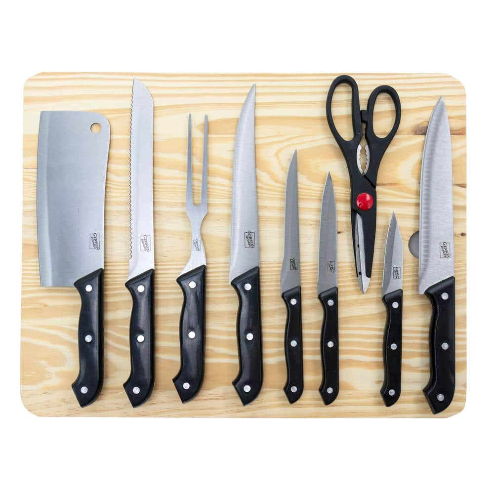 Gibson Home Wildcraft 10- Piece Stainless Steel Knife Set with