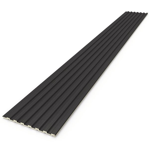 0.3 in. x 1/2 ft. x 4 ft. Charcoal WPC 3D Square Edge Vinyl Decorative Wall Paneling for Interior Wall Decor (8-Pack)
