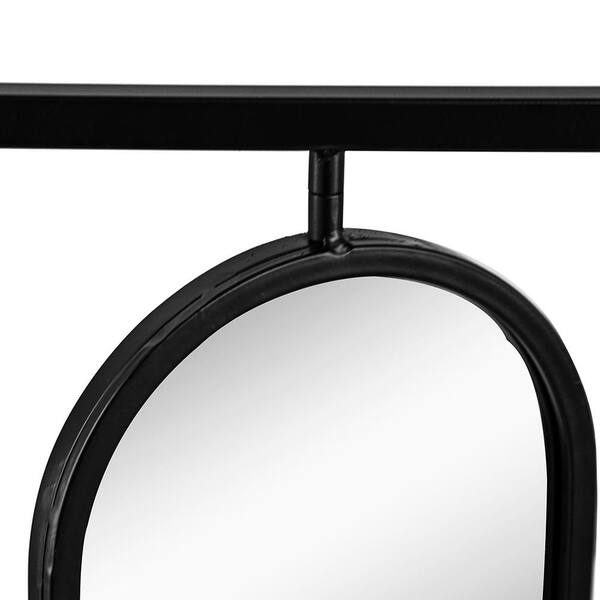 Black 36 in. W x 36 in. H Industrial Square Metal Framed Wall