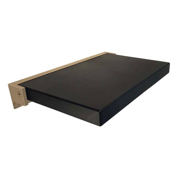 Transolid Preston 20 in. W x 14 in. D Vinyl Flip-Up Shower Seat in Black and Champagne Bronze