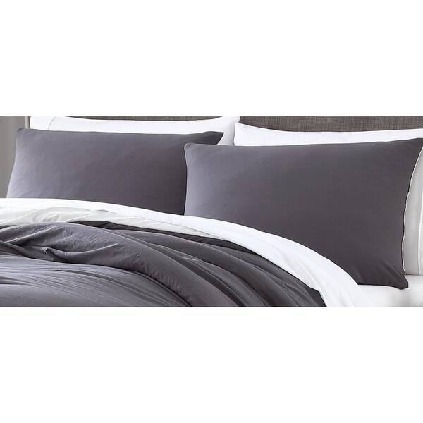 Arica 7-Piece Enzyme Washed Grey/Grey Polyester Queen BIAB