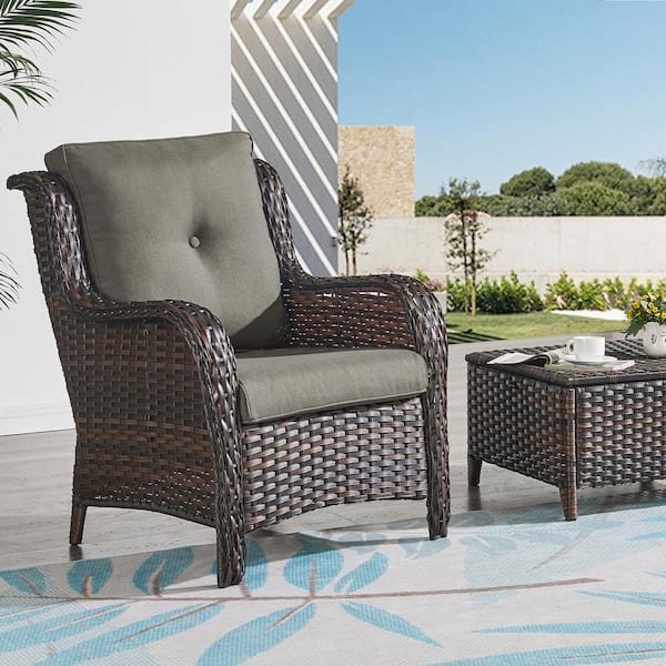 Pocassy 22 in. x 24 in. 2 Piece CushionGuard Outdoor Lounge Chair