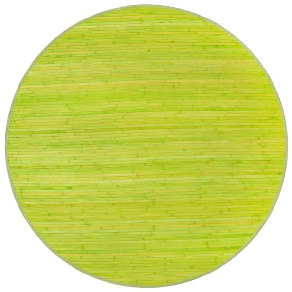 Uunique Green Rugs Unique Loom Bamboo Zhuzi Green 5 ft. x 5 ft. Round Area Rug 3172439 ...