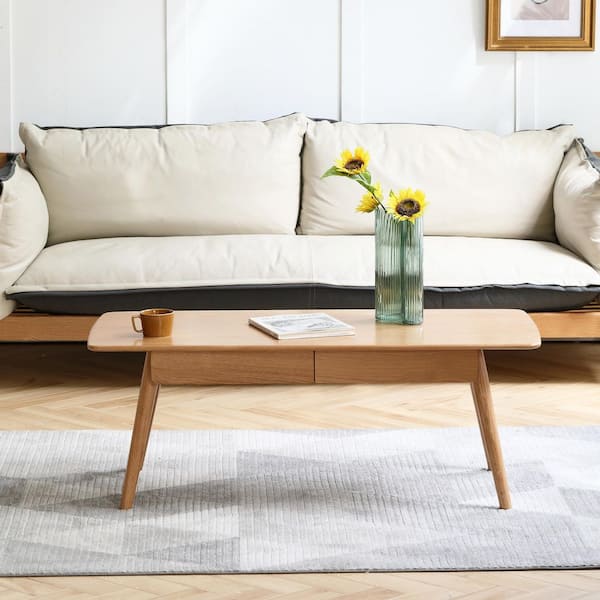 Lirago 39 in. Natural Colored Rectangle Wood Coffee Table
