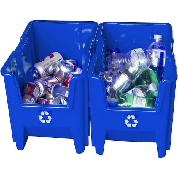 Akro-Mils 13014 Stackable Open-Front Recycling Bin Box Containers
