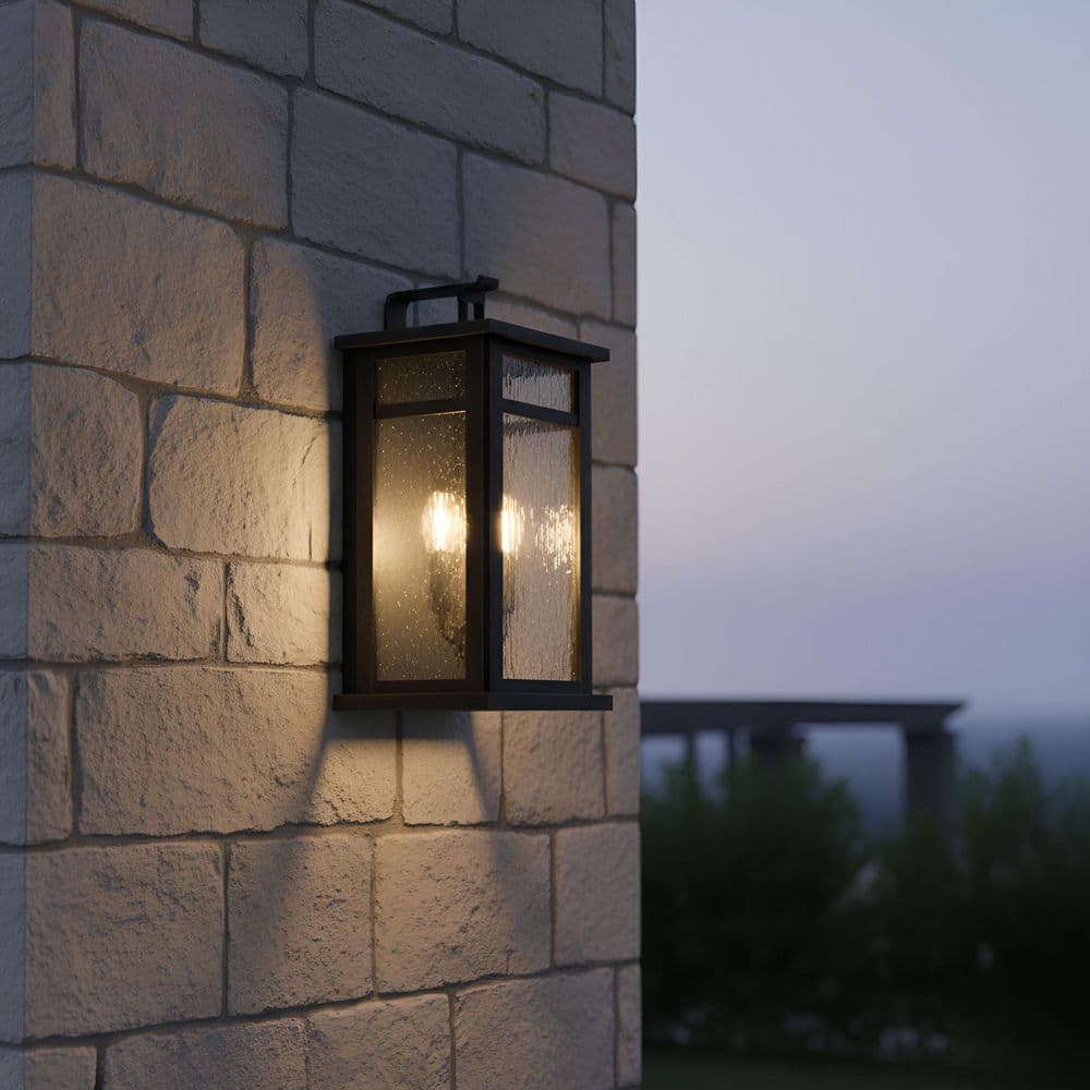 Moira Earth Black Outdoor Wall Lantern Sconce Hardwired with No Bulbs Included price history on PriceWatchPro