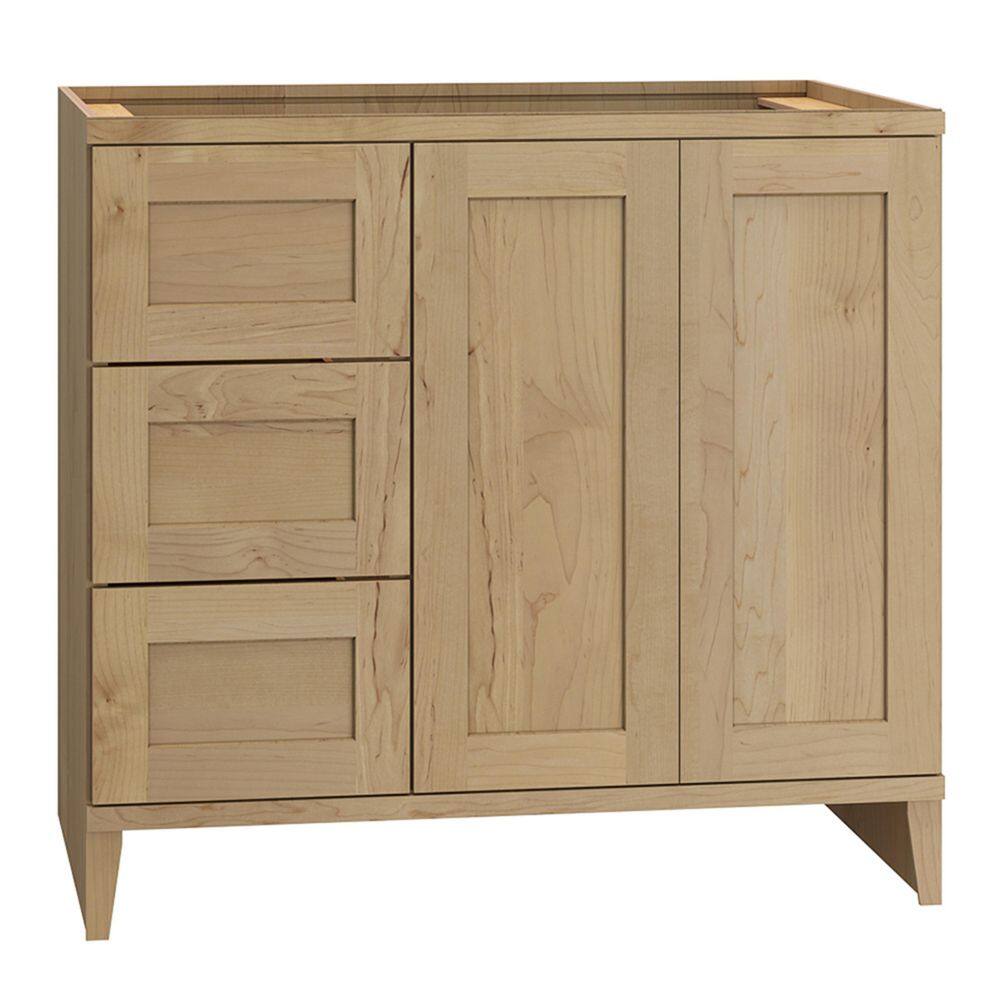 QuickShip Cottage 36 in. W x 21 in. D x 34.5 in. H Assembled Bath Sink Base Cabinet in Canopy with 3-Drawers (Left) price history on PriceWatchPro