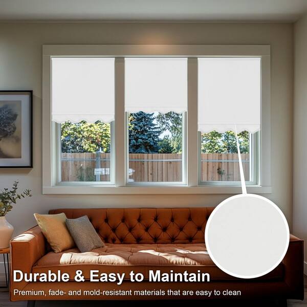 Chicology Fringe White Solid Cordless Blackout Privacy Vinyl