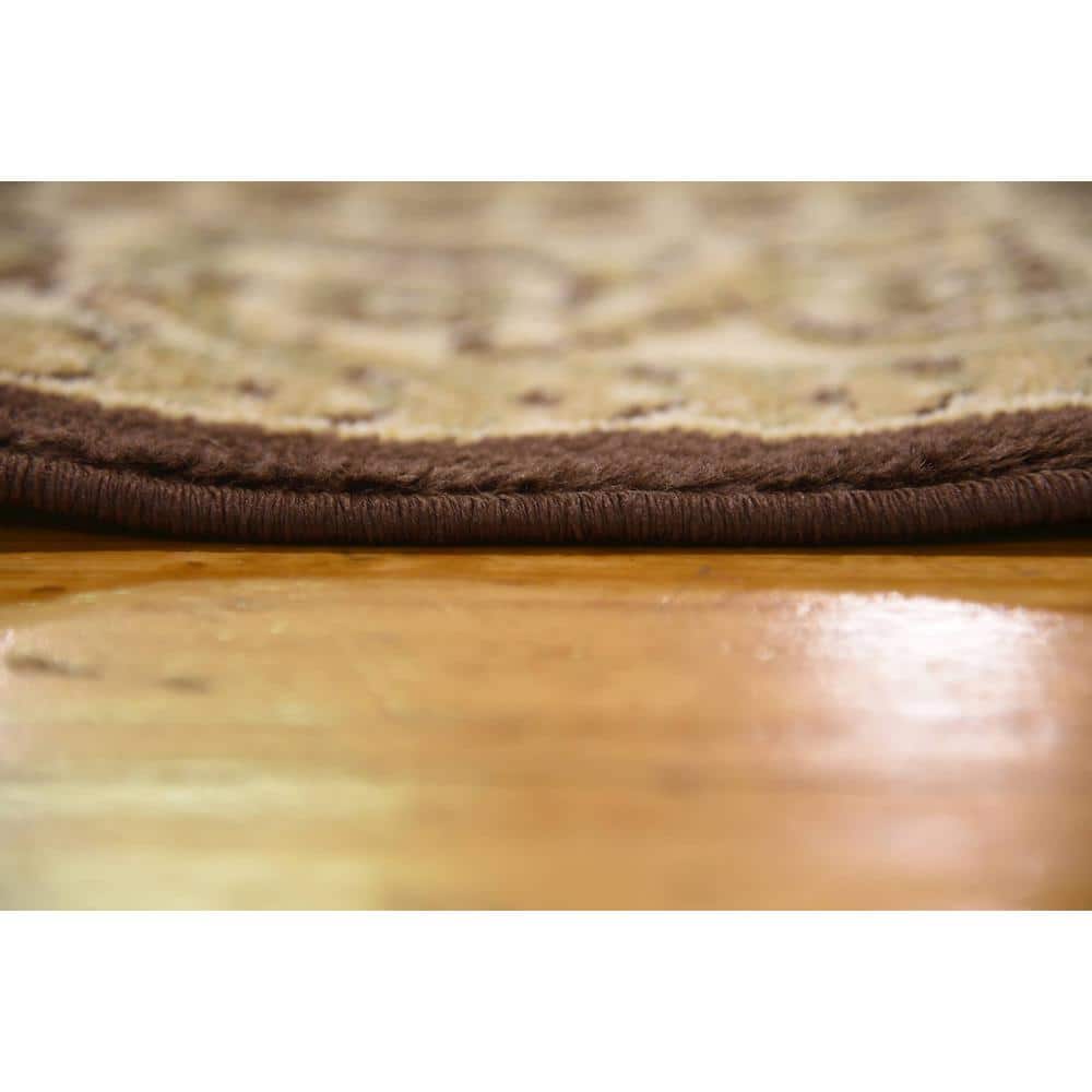 Versailles Elegance Brown 4' Square Synthetic Area Rug