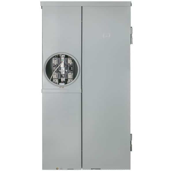 Outdoor 200 Amp 8-Space 16-Circuit Main Brkr Ring Surface Mount Overhead/Undergrnd Mtr Socket Load Center (TSMQ820CSCU)