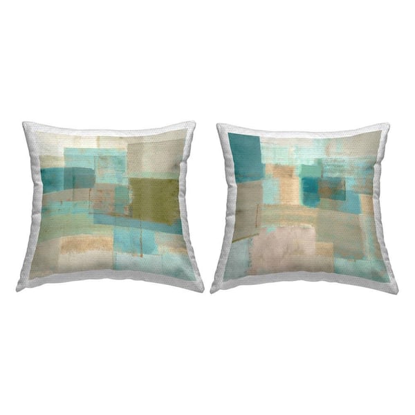 Stupell Industries Abstract Geometric Collage 2 Piece Outdoor Printed Throw Pillow Set by Flora Kouta