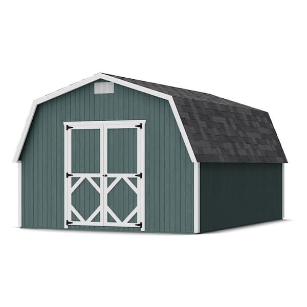 Classic Gambrel 12 ft. x 16 ft. Outdoor Wood Storage Shed Precut Kit with 4 ft. Sidewalls and Floor (192 sq. ft.)